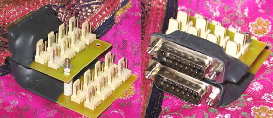 Adapteurs capteurs IZ vers interface EtherSense. Cas de deux cartes superposées.