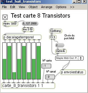 Patch Max permettant de gérer 8 actionneurs.