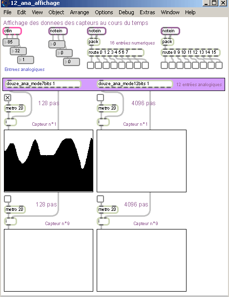 Visualisation des données en provenance d'un capteur.