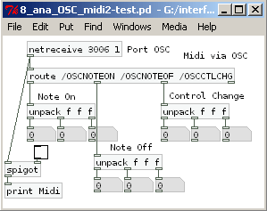 Réception de messages Midi en Open Sound Control