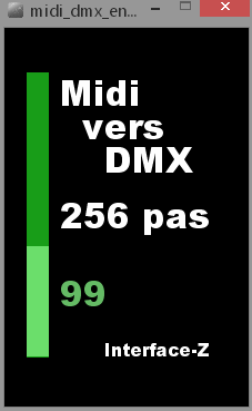 Code Processing permettant de gérer des actionneurs DMX.