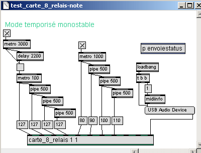 Test de relais avec des Control Change Midi.