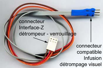 Rallonge adaptateur pour connexion d'un capteur Interface-Z sur une interface Infusion.