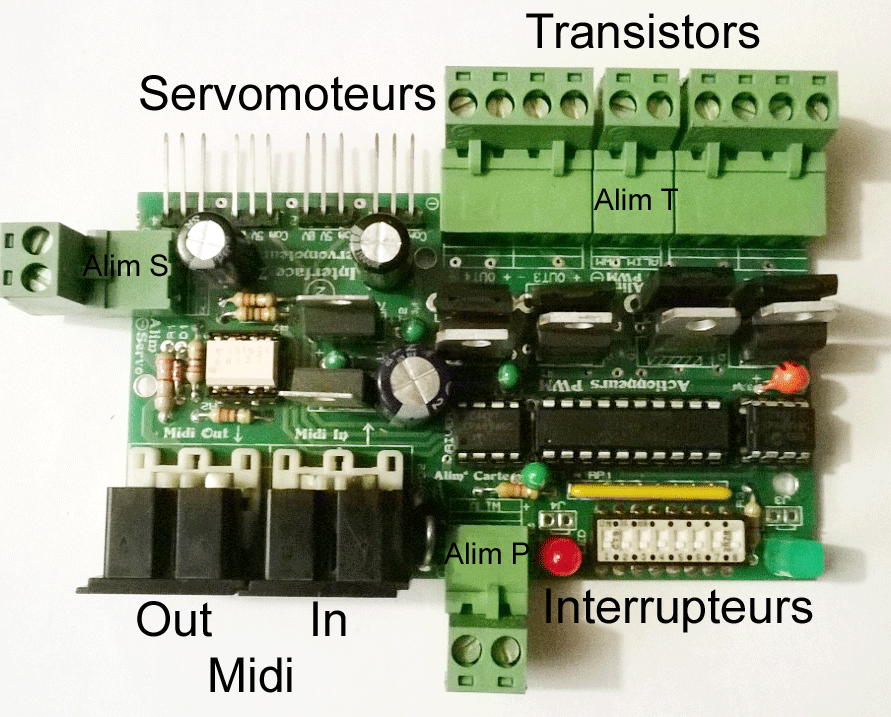 Module 4 servos 4 lampes Carte actionneurs Interface-Z